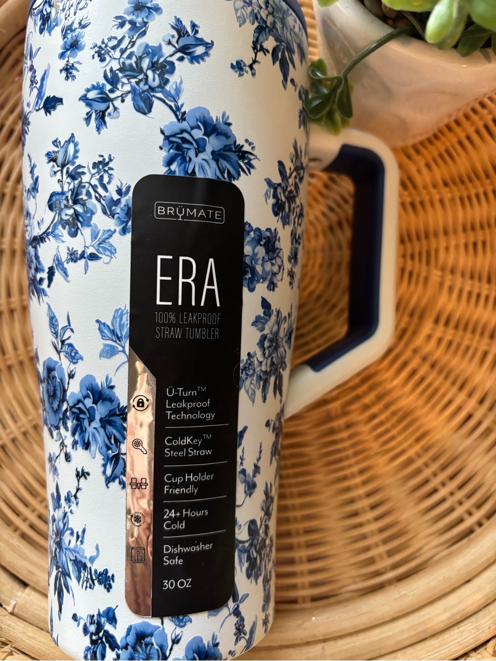 BrüMate ERA 30 oz Leakproof Straw Tumbler - Blue Floral